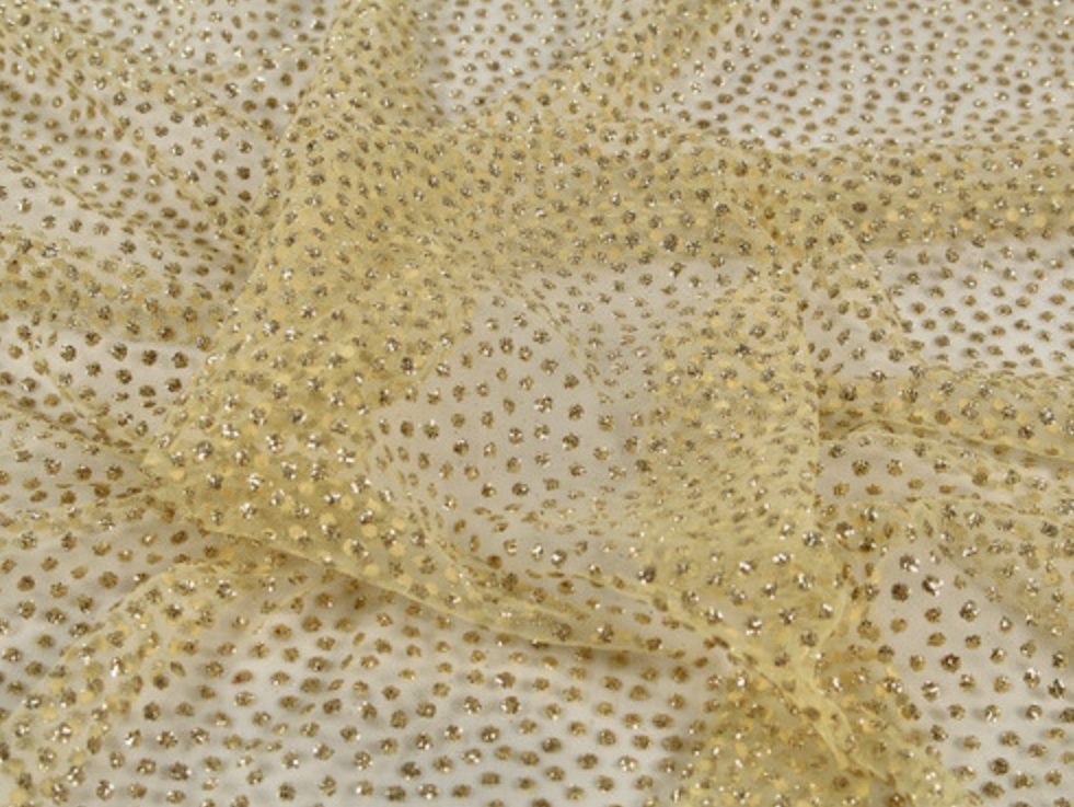 Felicitie Glitter Spot Tulle - Lemon
