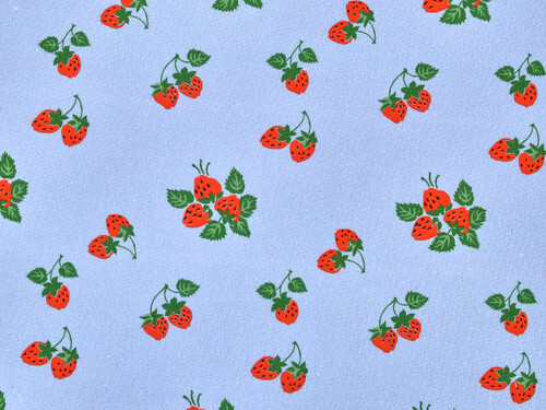 strawberry fayre linen and viscose blue